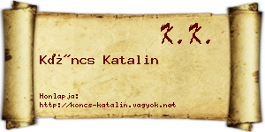 Köncs Katalin névjegykártya